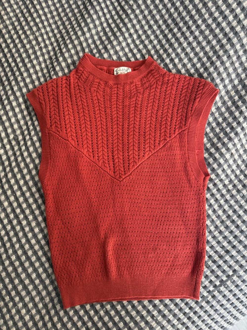 Free People Red Knit Sleeveless Sweater Tank